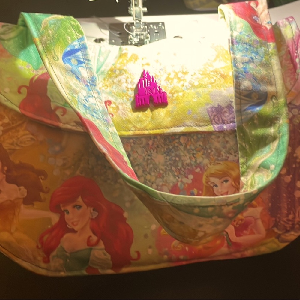 Disney Princess sewn handmade fabric kids mini messenger bag/purse